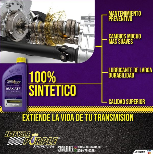 Aceite para Transmision Automatica Royal Purple MAX ATF 100% Sintetico - Image 5