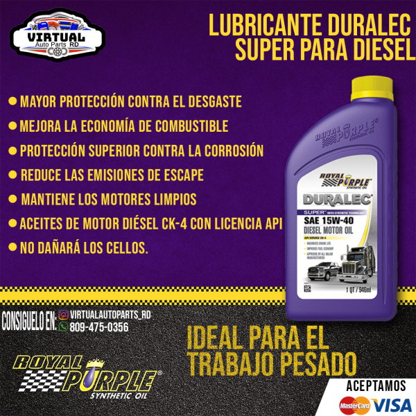 Aceite Heavy Duty Royal Purple HD 15W-40 Tecnologia Sintetica - Image 8