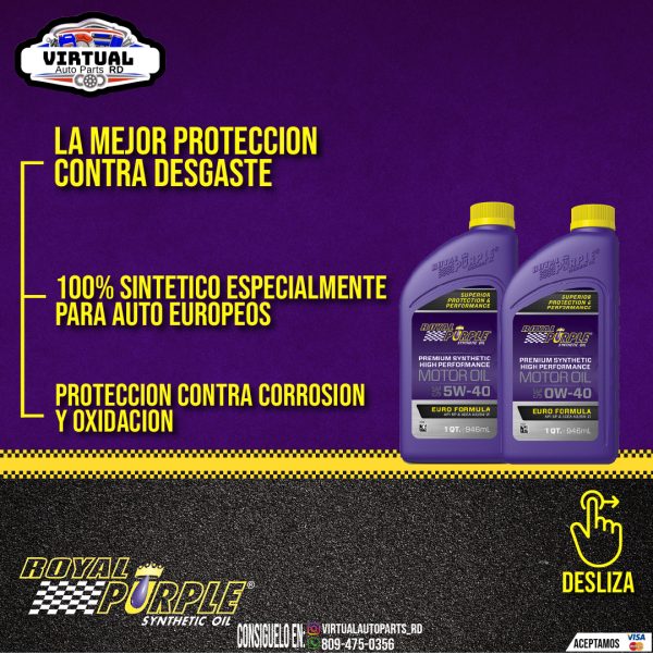 Aceite Royal Purple Euro Formula 5w-40 High Performance 100% Sintetico - Image 5