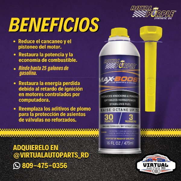 - Aditivo Royal Purple Max Boost (475ml) Elevador de Octanaje - Image 6